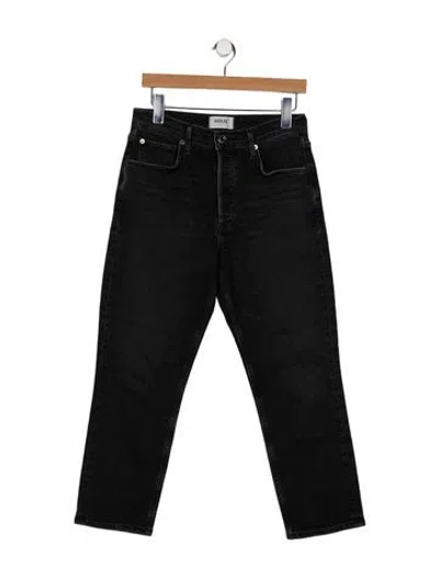 Pre-owned Agolde Mid-rise Straight Leg Jeans In Black