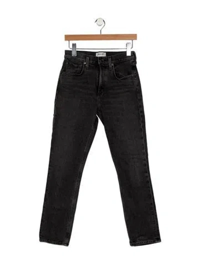 Pre-owned Agolde Mid-rise Straight Leg Jeans In Black