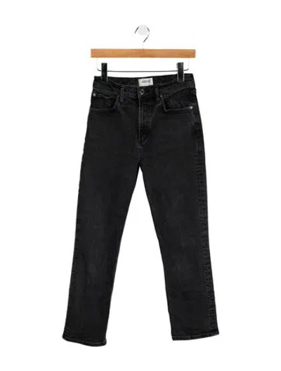 Pre-owned Agolde Mid-rise Straight Leg Jeans In Black