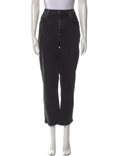 Pre-owned Agolde Mid-rise Straight Leg Jeans In Black