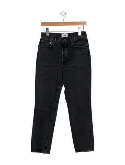 Pre-owned Agolde Mid-rise Straight Leg Jeans In Black