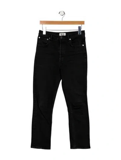 Pre-owned Agolde Mid-rise Straight Leg Jeans In Black