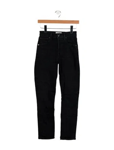 Pre-owned Agolde Mid-rise Straight Leg Jeans In Black