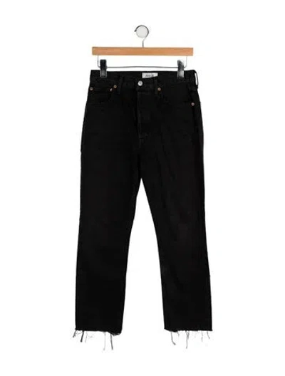 Pre-owned Agolde Mid-rise Straight Leg Jeans In Black