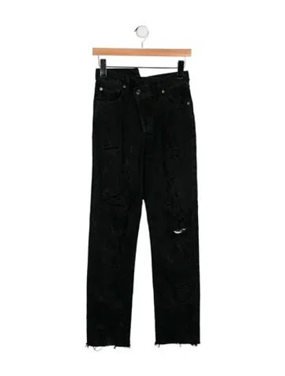 Pre-owned Agolde Mid-rise Straight Leg Jeans In Black