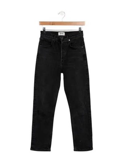 Pre-owned Agolde Mid-rise Straight Leg Jeans In Black