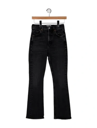 Pre-owned Agolde Mid-rise Straight Leg Jeans In Black