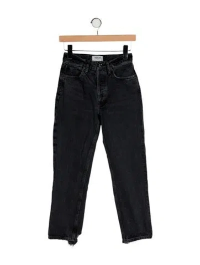 Pre-owned Agolde Mid-rise Straight Leg Jeans In Black
