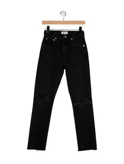 Pre-owned Agolde Mid-rise Straight Leg Jeans In Black