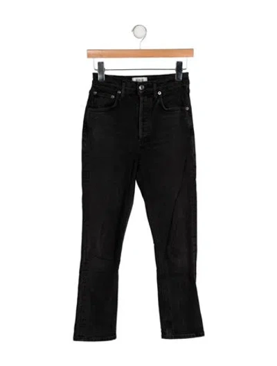 Pre-owned Agolde Mid-rise Straight Leg Jeans In Black