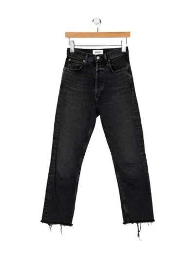 Pre-owned Agolde Mid-rise Straight Leg Jeans In Black