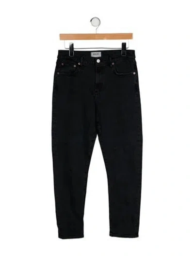 Pre-owned Agolde Mid-rise Straight Leg Jeans In Black