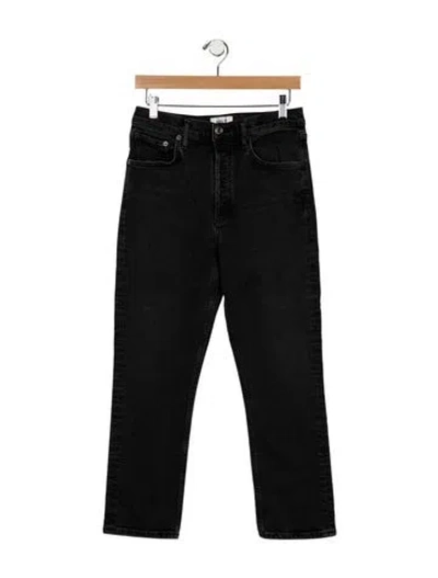 Pre-owned Agolde Mid-rise Straight Leg Jeans In Black