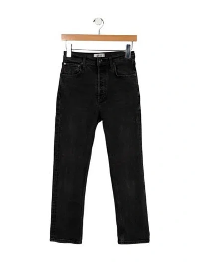 Pre-owned Agolde Mid-rise Straight Leg Jeans In Black