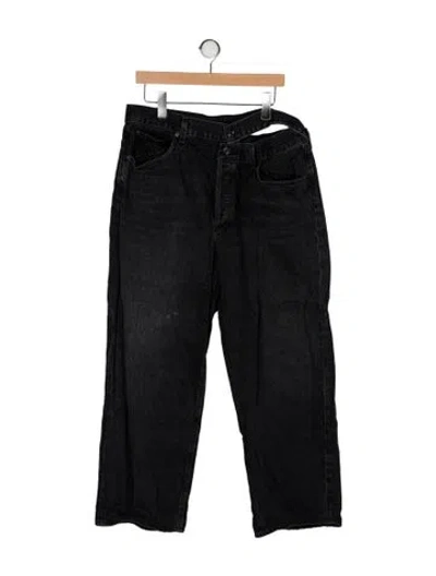 Pre-owned Agolde Mid-rise Straight Leg Jeans In Black