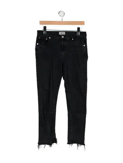 Pre-owned Agolde Mid-rise Straight Leg Jeans In Black