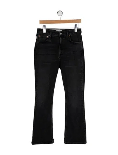 Pre-owned Agolde Mid-rise Straight Leg Jeans In Black