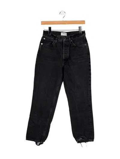 Pre-owned Agolde Mid-rise Straight Leg Jeans In Black