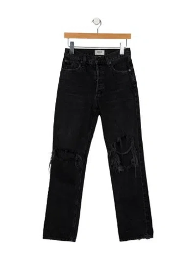 Pre-owned Agolde Mid-rise Straight Leg Jeans In Black