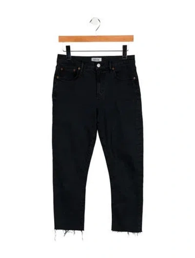 Pre-owned Agolde Mid-rise Straight Leg Jeans In Black