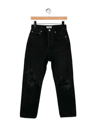 Pre-owned Agolde Mid-rise Straight Leg Jeans In Black