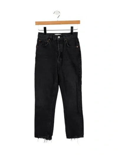 Pre-owned Agolde Mid-rise Straight Leg Jeans In Black