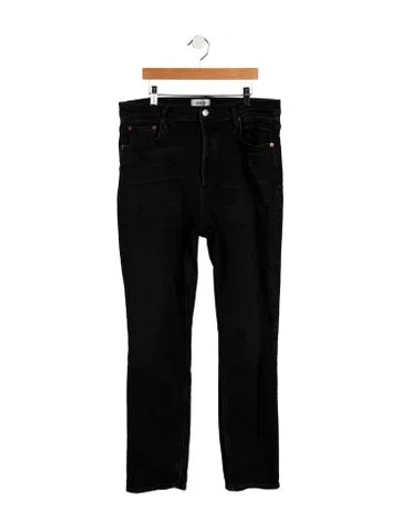 Pre-owned Agolde Mid-rise Straight Leg Jeans In Black