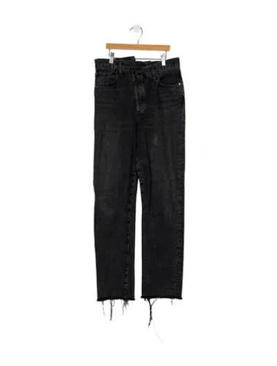 Pre-owned Agolde Mid-rise Straight Leg Jeans In Black