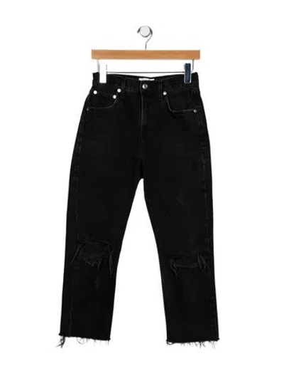 Pre-owned Agolde Mid-rise Straight Leg Jeans In Black