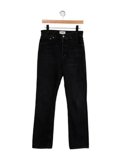 Pre-owned Agolde Mid-rise Straight Leg Jeans In Black