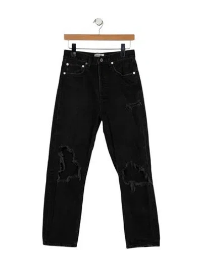 Pre-owned Agolde Mid-rise Straight Leg Jeans In Black
