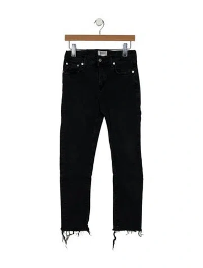 Pre-owned Agolde Mid-rise Straight Leg Jeans In Black