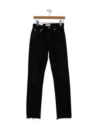 Pre-owned Agolde Mid-rise Straight Leg Jeans In Black