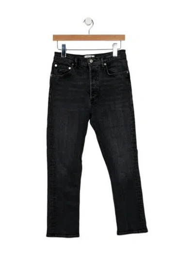 Pre-owned Agolde Mid-rise Straight Leg Jeans In Black
