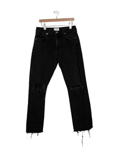 Pre-owned Agolde Mid-rise Straight Leg Jeans In Black