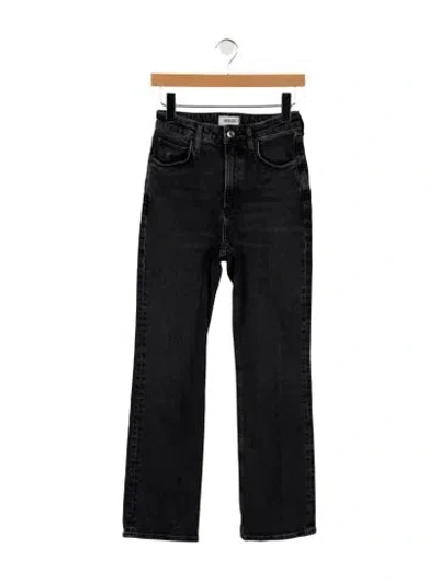 Pre-owned Agolde Mid-rise Straight Leg Jeans In Black