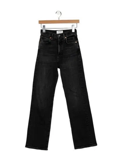 Pre-owned Agolde Mid-rise Straight Leg Jeans In Black