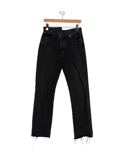 Pre-owned Agolde Mid-rise Straight Leg Jeans In Black