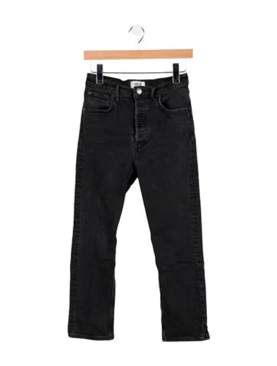 Pre-owned Agolde Mid-rise Straight Leg Jeans In Black