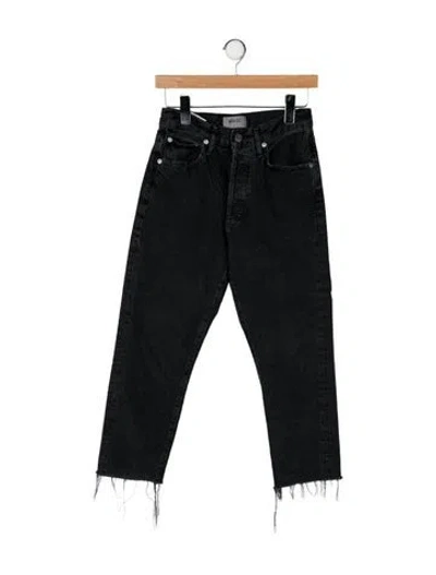 Pre-owned Agolde Mid-rise Straight Leg Jeans In Black