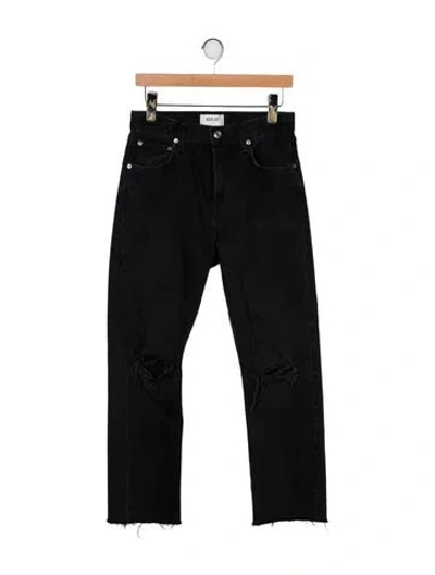 Pre-owned Agolde Mid-rise Straight Leg Jeans In Black