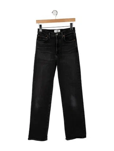 Pre-owned Agolde Mid-rise Straight Leg Jeans In Black