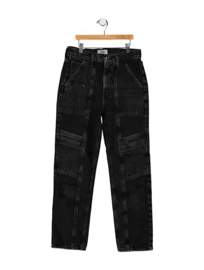 Pre-owned Agolde Mid-rise Straight Leg Jeans In Black