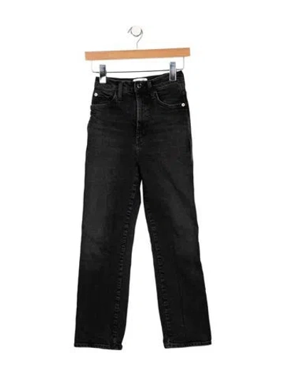 Pre-owned Agolde Mid-rise Straight Leg Jeans In Black