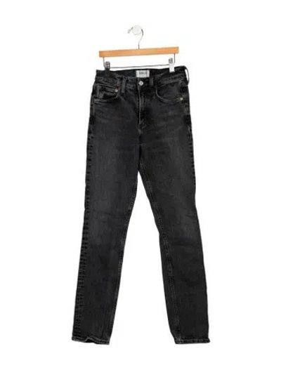 Pre-owned Agolde Mid-rise Straight Leg Jeans In Black