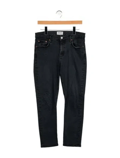 Pre-owned Agolde Mid-rise Straight Leg Jeans In Black