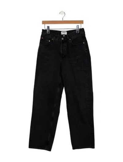 Pre-owned Agolde Mid-rise Straight Leg Jeans In Black
