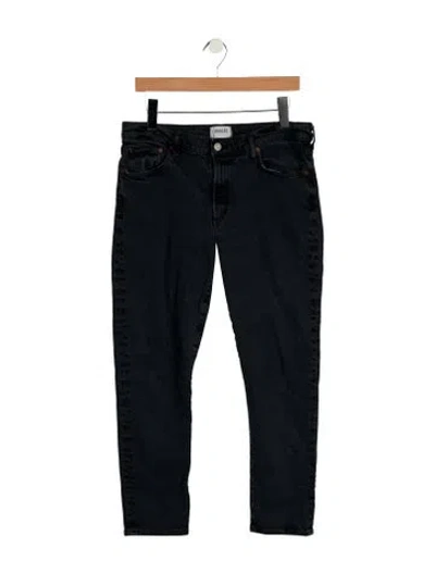 Pre-owned Agolde Mid-rise Straight Leg Jeans In Black