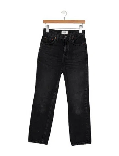 Pre-owned Agolde Mid-rise Straight Leg Jeans In Black