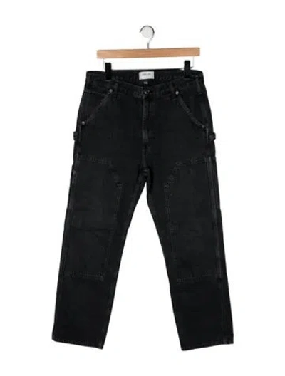 Pre-owned Agolde Mid-rise Straight Leg Jeans In Black